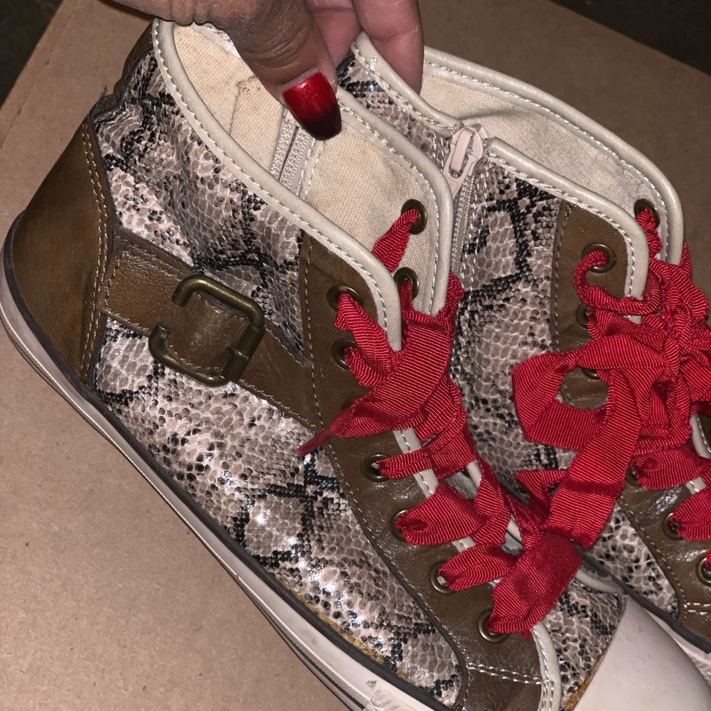 Aldo Snake Print High Top Sneakers